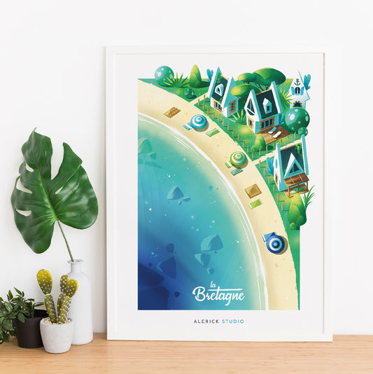 Mise en scène de l'illustration encadrée. (cadre non fourni)