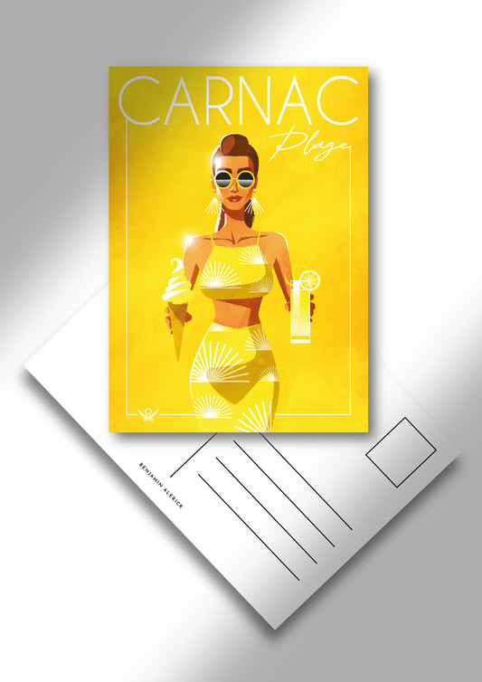 Carte postale Carnac Plage Pin-up